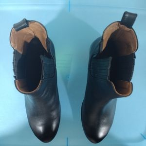 Black Faux Leather Boots. Size 10